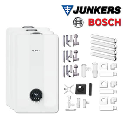 Junkers Bosch GCC53-003 mit 3x Kombitherme GC5300iW 20/24 C 23, Abgas Schacht in stock