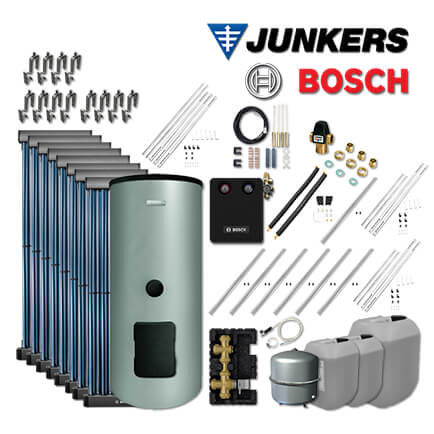 9,8m² Junkers Bosch Solaranlage SO815 mit VK120-2CPC, AGS10 MS200-2, Aufdach in stock