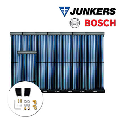 9,8m² Junkers Bosch Solaranlage SO831 mit VK120-2CPC, Flachdachmontage in stock