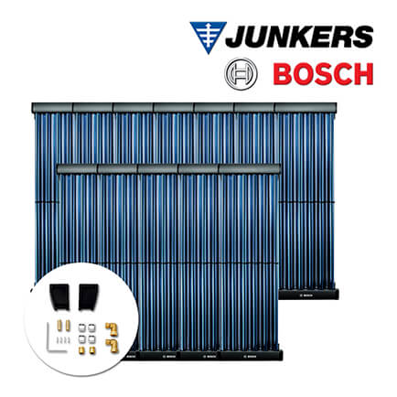 14,6m² Junkers Bosch Solaranlage SO835 mit VK120-2CPC, Flachdachmontage in stock