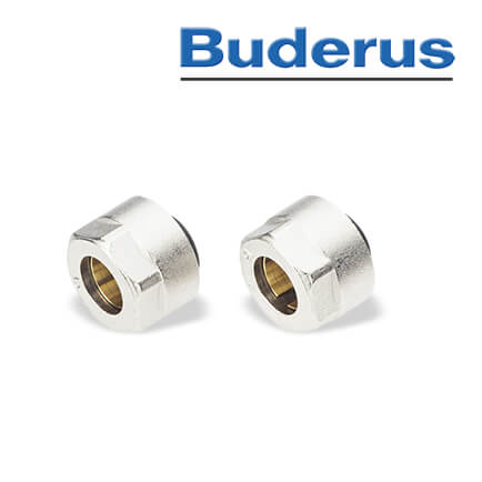 Buderus Logafix-Klemmverschraubung 3/4" x 15mm, 2 Stück, Messing vernickelt in stock