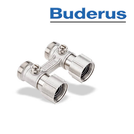 Buderus Zweirohr-Hahnblock für Ventilheizkörper, Durchgangsform, 3/4" x 3/4" in stock