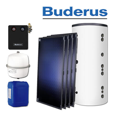 10,2m² Buderus Logaplus Solaranlage S92, SKT1.0-S, HS 750 W, Aufdachmontage in stock