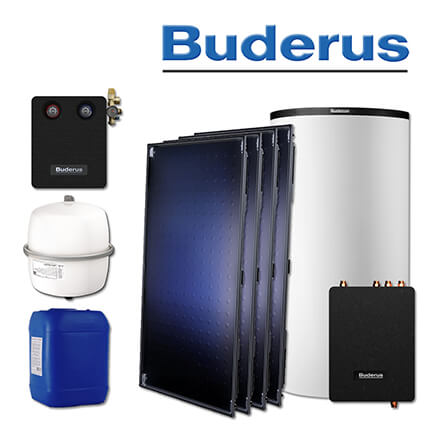 10,2m² Buderus Logaplus Solaranlage S94, SKT1.0-S, PNR750.6 EW-C, Aufdachmontage in stock