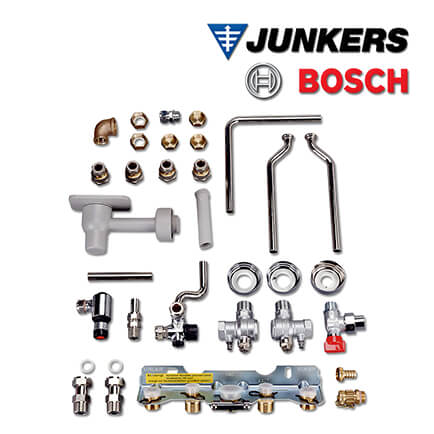 Junkers Anschlusssatz Nr. 677 für Storacell ST 50/80-6, übereinander, Unterputz in stock