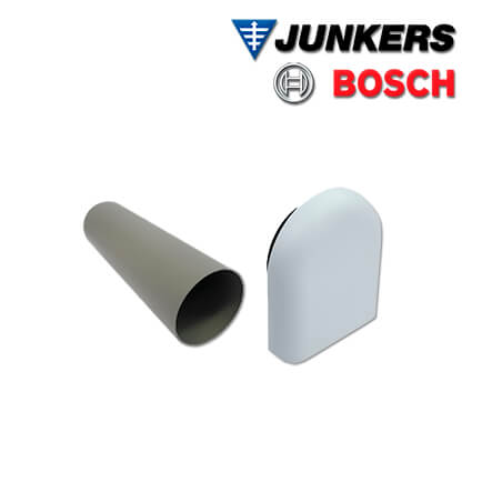 Junkers Bosch Rohbauset LR160 für Vent 2000 D, Kunststoff-Außenhaube, weiß in stock