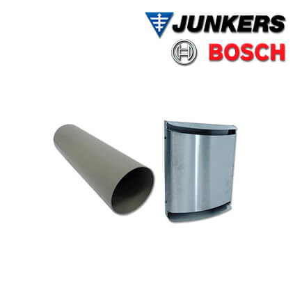 Junkers Bosch Rohbauset LRE160 für Vent 2000 D, Metall-Außenhaube, Edelstahl in stock