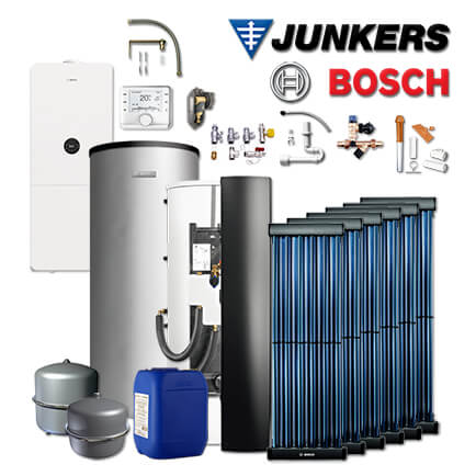 Junkers Bosch WMA33 mit Gaskessel GC5300i WMA 24/100S, BBS400, 6xVK120, Dach rot in stock