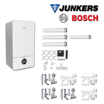 Junkers Bosch 3x Brennwert-Kombitherme GC7000iW 24 C, MFB703 mit Abgas Schacht in stock