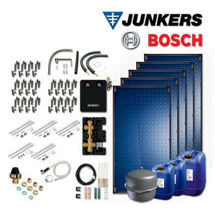 12,8m² Junkers Bosch Solaranlage SO710 mit FT226-2V, AGS10 MS200-2, Aufdach in stock