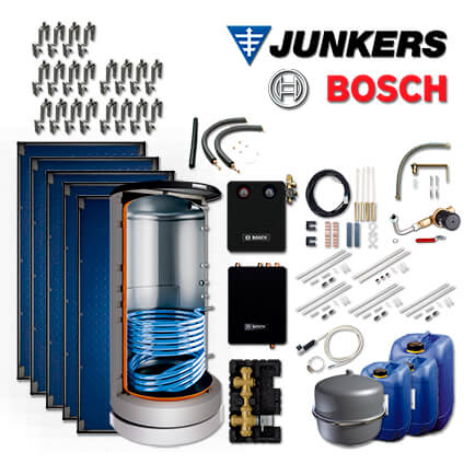 12,8m² Junkers Bosch Solaranlage SO793 mit FT226-2V, BS 750-6 ER 1 B, Aufdach in stock