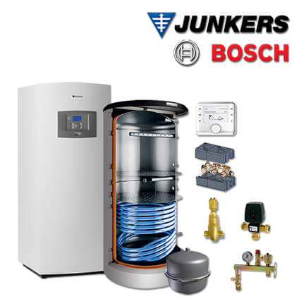 Junkers Bosch STE15 mit Sole/Wasser-Wärmepumpe STE 80-1, FF27.1S, BHS 750-6 in stock