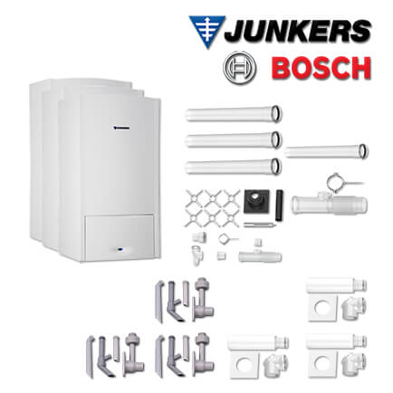 Junkers Bosch 3x Brennwert-Kombitherme ZWB 24-5 C 23, MFB503 mit Abgas Schacht in stock
