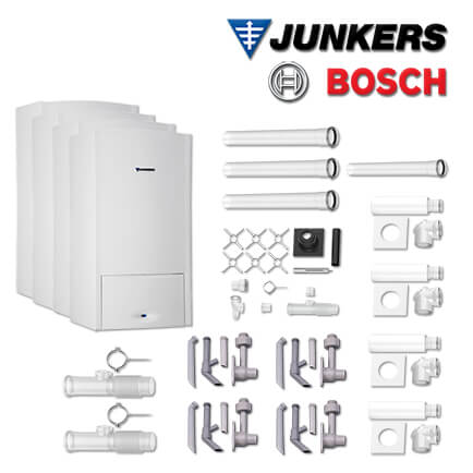 Junkers Bosch 4x Brennwert-Kombitherme ZWB 24-5 C 23, MFB505 mit Abgas Schacht in stock