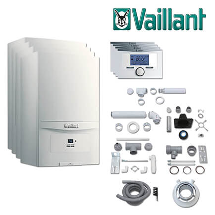 Vaillant Paket 1.616, 4x ecoTEC pure VCW 206/7-2, VRT 350, Abgas, E / H in stock
