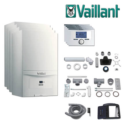 Vaillant Paket 1.620, 4x ecoTEC pure VC 146/7-2, VRT 350, Abgas, E / H in stock