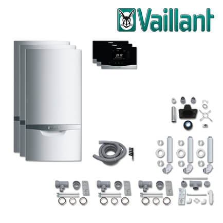 Vaillant Paket 1.803, 3x ecoTEC plus VC 206/5-5, 3x VRT 380, Abgas L/LL in stock