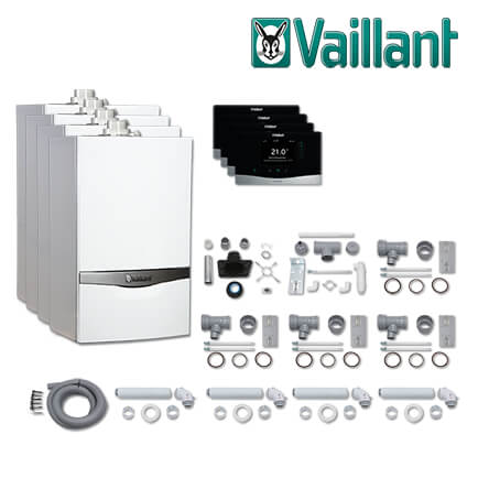 Vaillant Paket 1.804/2, 4x ecoTEC plus VC 206/5-5, VRT 380/2, Abgas E/H in stock
