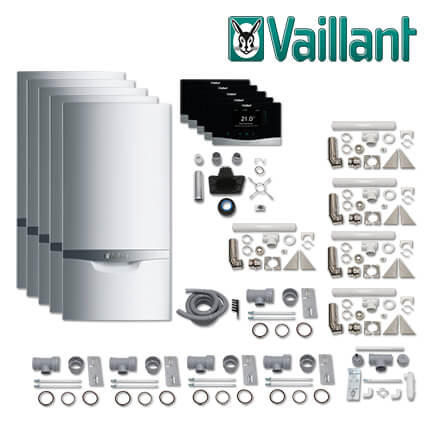 Vaillant Paket 1.807, 5x ecoTEC plus VC 206/5-5, 5x VRT 380, Abgas L/LL in stock