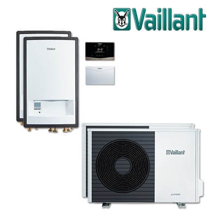 Vaillant Paket 4.394 2x aroTHERM Split VWL 125/5 AS mit VWL 127/5 IS, VRC 720 in stock