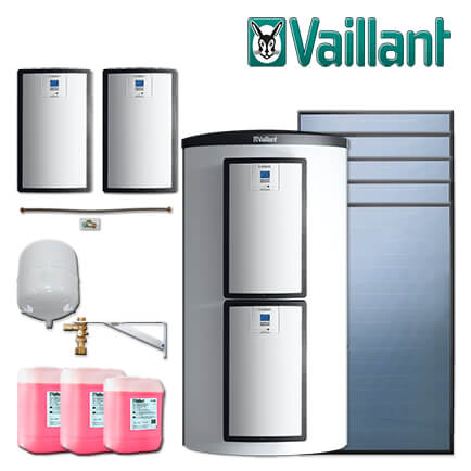 Vaillant Solaranlage 9.432/5, 12,55m² VFK 145/3 V, allSTOR exclusiv VPS 800/3-7 in stock