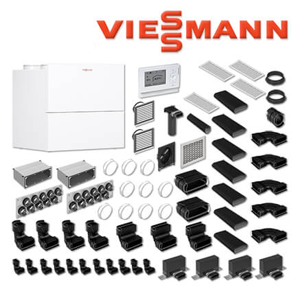 Viessmann Vitovent 300-W - 400 m³/h, Flachkanalsystem F50, 250 m² Wohnfläche in stock