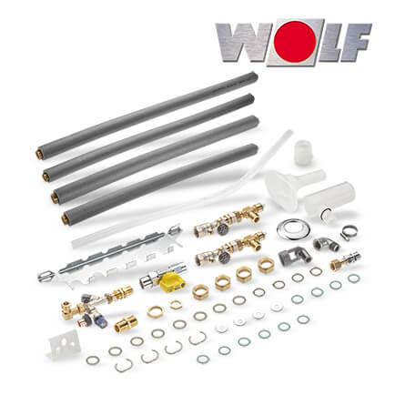 Wolf Anschluss-Set für CGS-2, Aufputzinstallation, teil-vormontiert in stock
