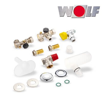 Wolf Anschluss-Set für Gasheizthermen bis 24kW, Unterputzinstallation in stock
