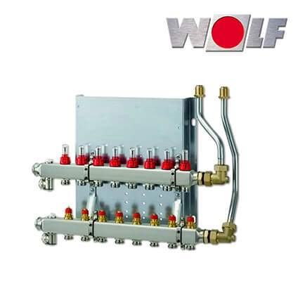 Wolf CAT Heizkreisverteiler manuell CUC-B 12 Heizkreise, mit Durchflussmesser in stock
