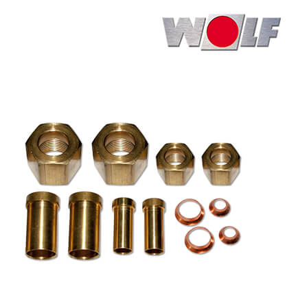 Wolf Anschluss-Set Euro Bördeladapter zum Hartlöten an Kältemittelleitungen in stock