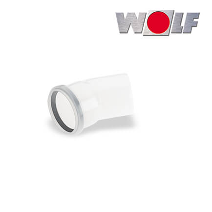 Wolf Abgasrohrbogen 30°, DN80, aus Polypropylen bis 120°C in stock
