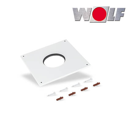 Wolf Rosette DN80, weiß, für Abgasrohr zur Abdeckung des Mauerdurchbruchs in stock