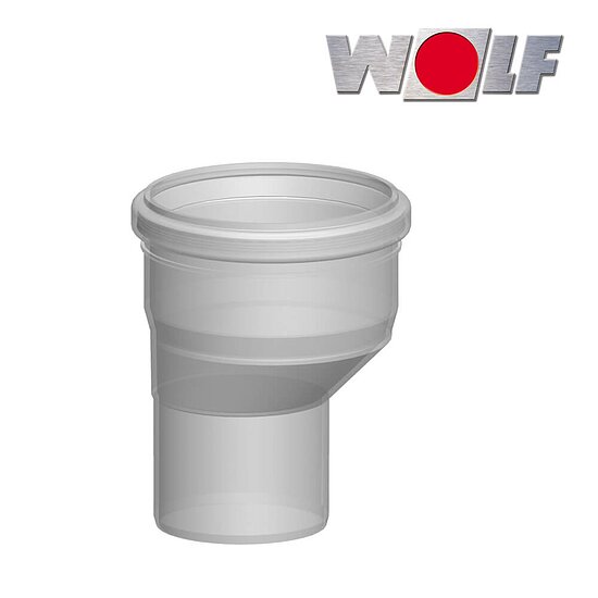 Wolf Erweiterung exzentrisch DN80 auf DN110 aus Polypropylen bis 120°C in stock