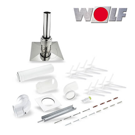 Wolf Anschluss-Set C93x starr, DN80/125 im Schacht DN80, Abdeckung Edelstahl in stock