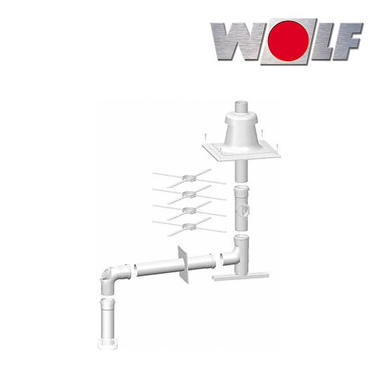 Wolf Anschluss-Set B23, DN80 an Abgasleitung DN110 für Schachteinbau, Kunststoff in stock