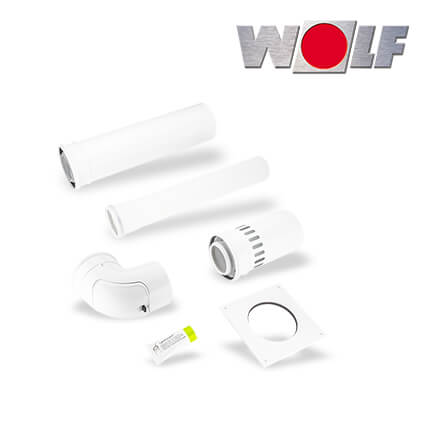 Wolf Anschluss-Set B33, DN80/125 Abgasleitung im Schacht, raumluftabhängig in stock