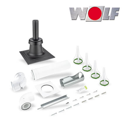 Wolf Anschluss-Set C33x, DN80/125 an konzentrischer LAF im Schacht, Kunststoff in stock