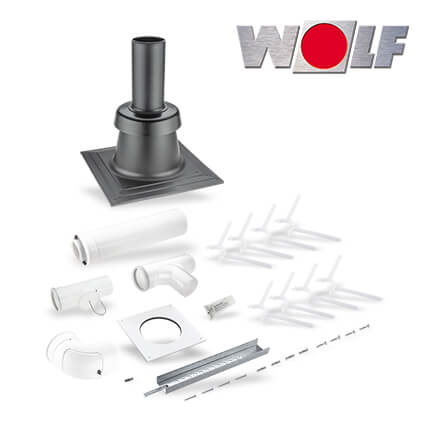 Wolf Anschluss-Set C93x starr, DN80/125 im Schacht DN110, Abdeckung Kunststoff in stock