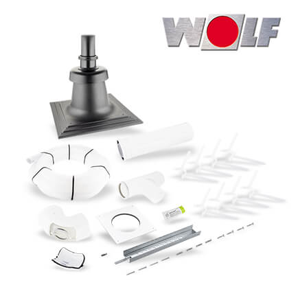 Wolf Anschluss-Set C93x, DN80/125 flexibel im Schacht DN83, Abdeckung PP, rlu in stock