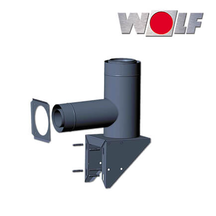 Wolf Außenwandkonsole DN80/125 auf DN110/160, Mehrfachbelegung, Edelstahl / PP in stock
