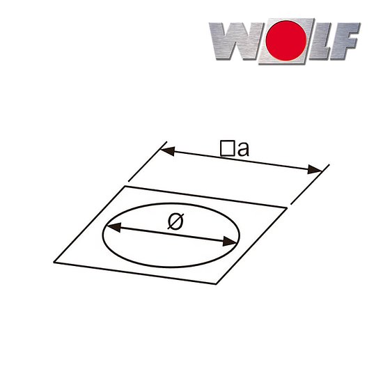 Wolf Adapterblech Baugröße 40, rundes Schiebestück mit Leerteil oder Anbaurahmen in stock