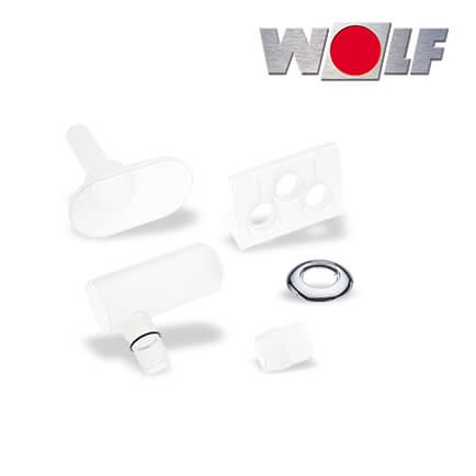 Wolf Ablauftrichter R1, Siphon mit Rosette und Schlauch-Halter 3-fach in stock