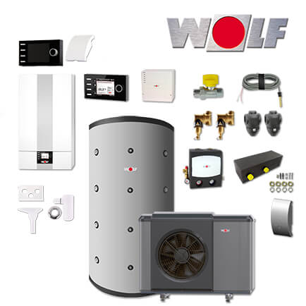 Wolf CGB-2-100 100kW Gas-Brennwerttherme, CHA-10/400V, SPU-2-800, BM-2 in stock