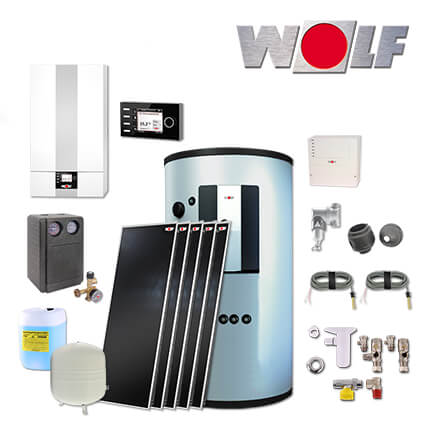 Wolf CGB-2-14 14kW Heiztherme, 5x Topson F3-1, BSP-800, BM-2, Aufputz in stock