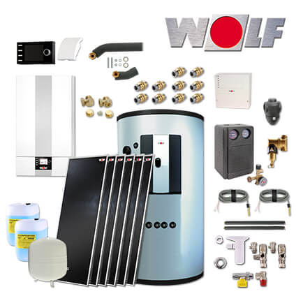 Wolf CGB-2-20 20kW Heiztherme, 6x Topson F3-1, BSP-1000, BM-2, Aufputz in stock