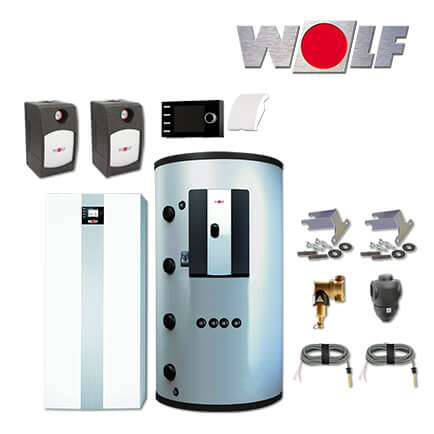 Wolf TGB-2-30 30kW Gas-Brennwertkessel, Gaskessel mit Speicher BSP-1000, BM-2 in stock
