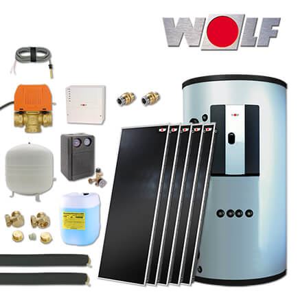 11,5m² Wolf TopSon F3-1 Solaranlage mit Speicher BSP-800, Solarmodul SM2-2 in stock