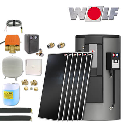 13,8m² Wolf TopSon F3-1 Solaranlage mit Speicher BSP-W-1000, Solarmodul SM2-2 in stock