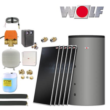 11,5m² Wolf TopSon F3-1 Solaranlage mit Speicher BSH-800, Solarmodul SM2-2 in stock